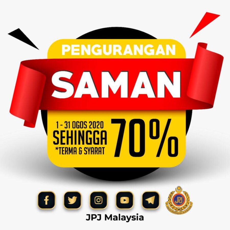 Diskaun Saman JPJ/AES/SPAD 70%.