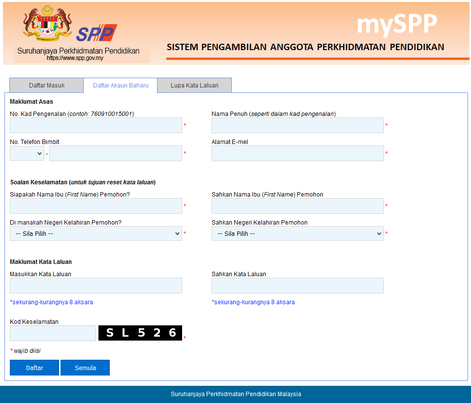 MYSPP 1 - Permohonan Jawatan Kosong SPP 2022: Daftar & Login MySPP