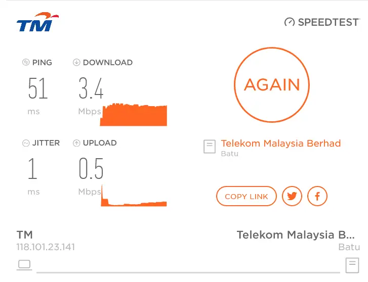 Cara Nak Check Line Internet Online Guna TM SpeedTest